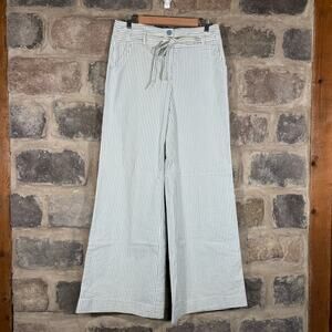 London Jean Chino Bridget Fit Striped Wide Leg Pants Blue‎ White 10
